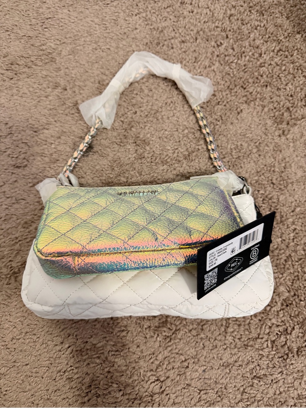 MZ WALLACE Crosby. Opal/White Mini Bag Set